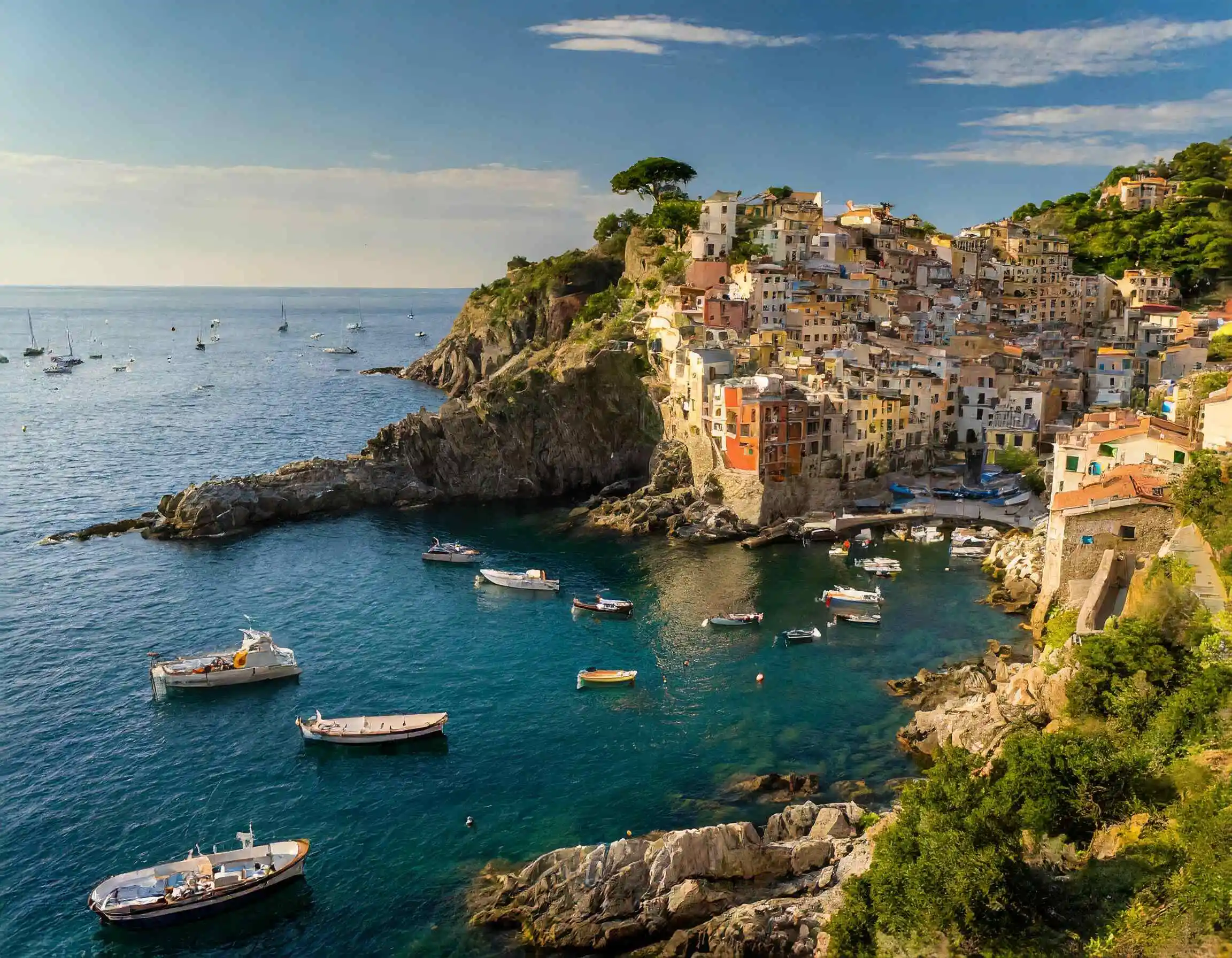 Mediterranean coastal village